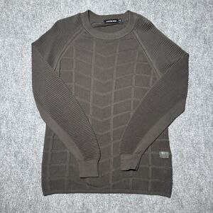 G-Star Raw Suzaki Moto R Knit Long Sleeve Sweater 3D Knit Men M Brown Textured